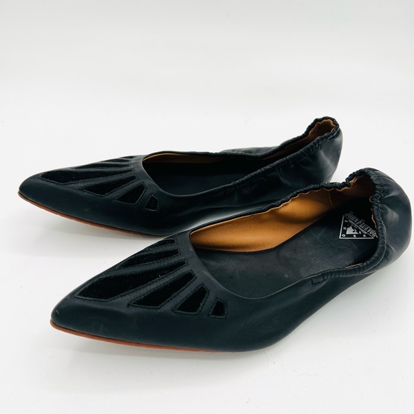 John Fluevog Presence Imagine pointy toe leather flats black 7.5 - Picture 4 of 7